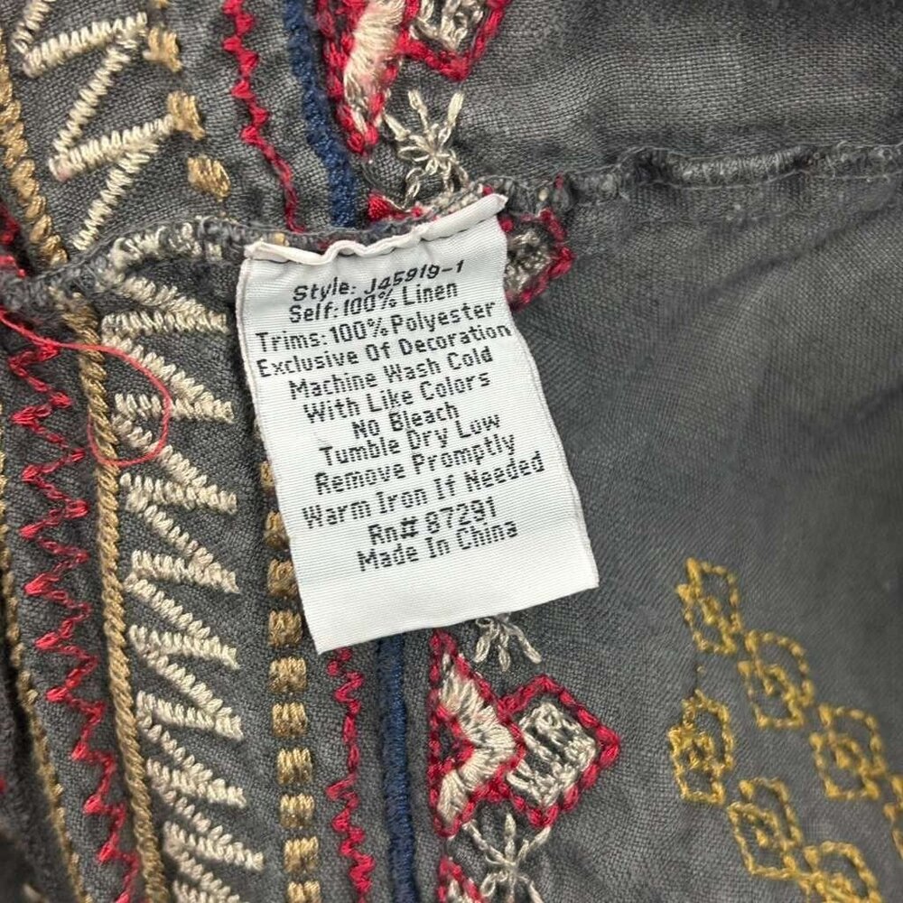 Johnny Was Women’s XL Frederique Draped Cardigan Embroidery Linen Blend - Picture 8 of 16